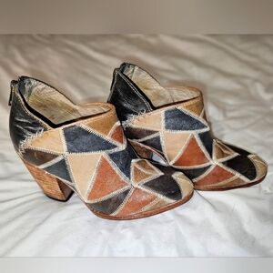 Freebird Sz 7.5 Patchwork Ankle Boots